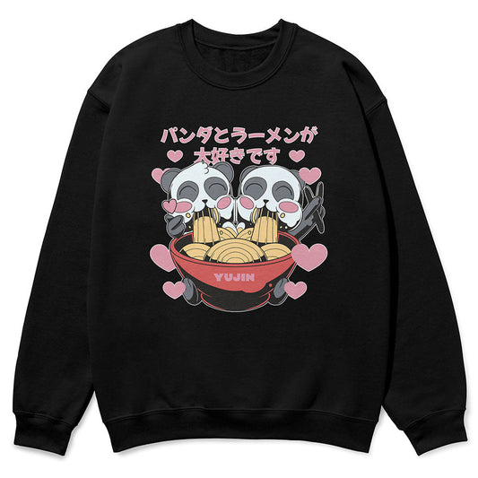 Sweat-shirt mignon avec des pandas ramen