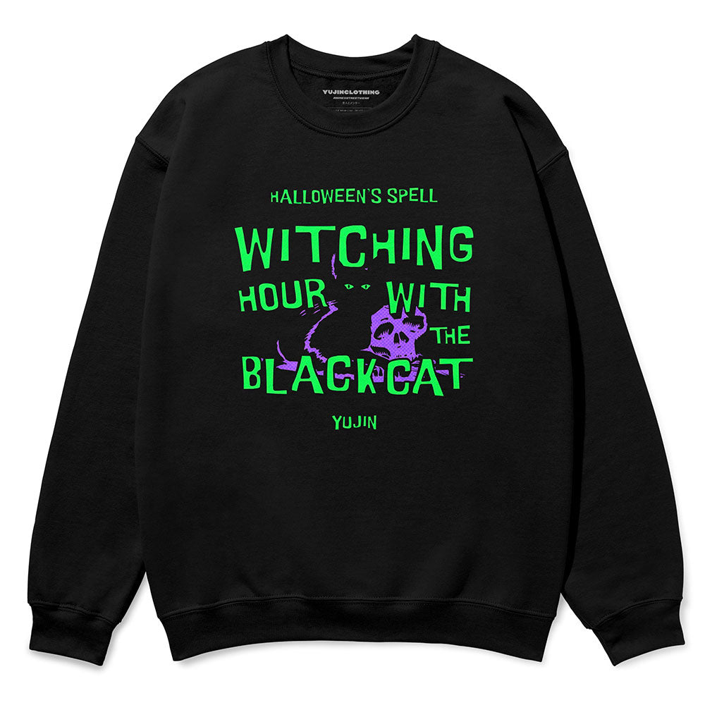 Sweat-shirt Black Cat Spell