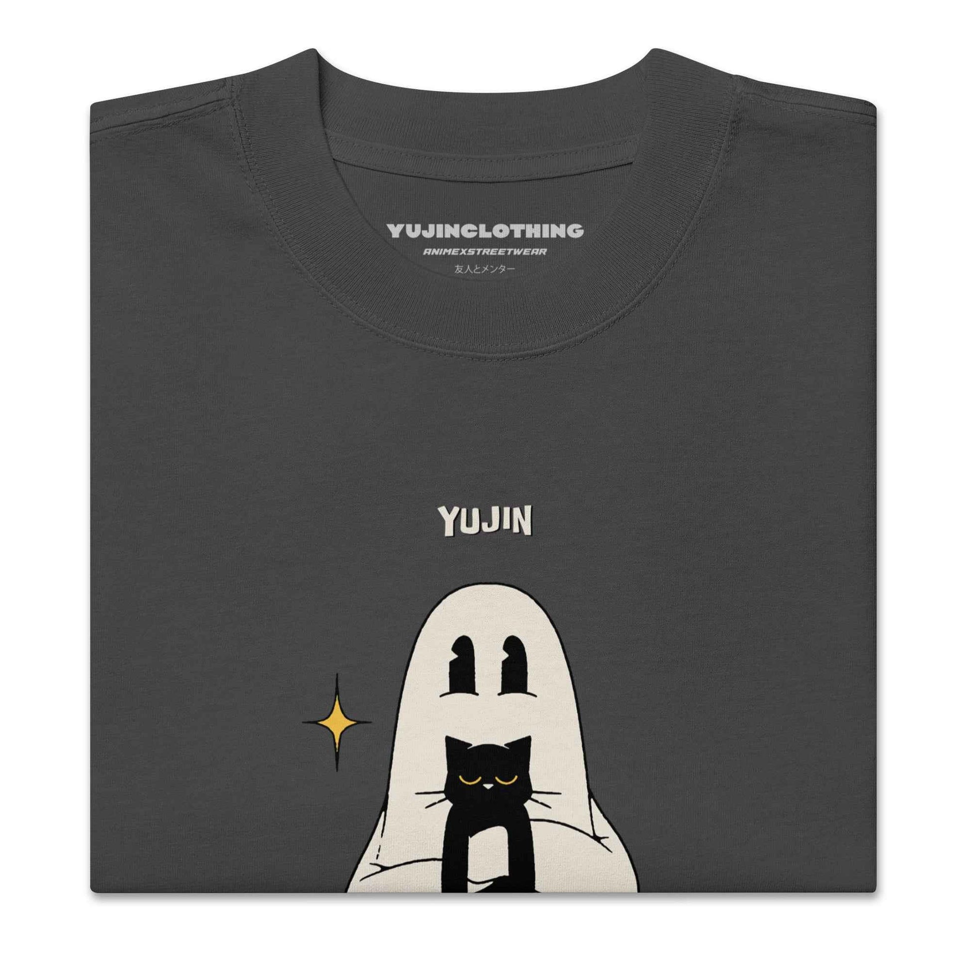Boo! Cat Oversized Faded T-Shirt