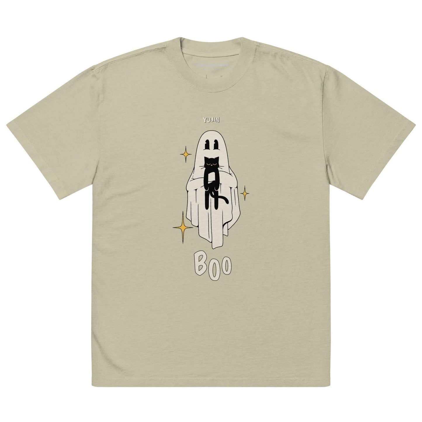 Boo! Cat Oversized Faded T-Shirt