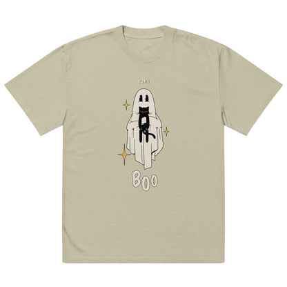 Boo! Cat Oversized Faded T-Shirt
