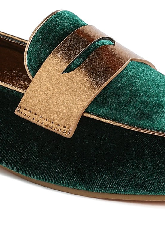 Malta Penny Strap Velvet Loafers