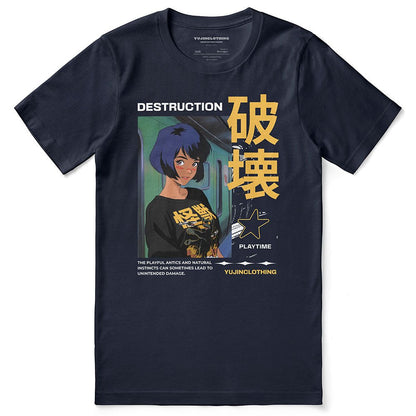 Cat Destroyer And Girl T-Shirt - Lolomo!