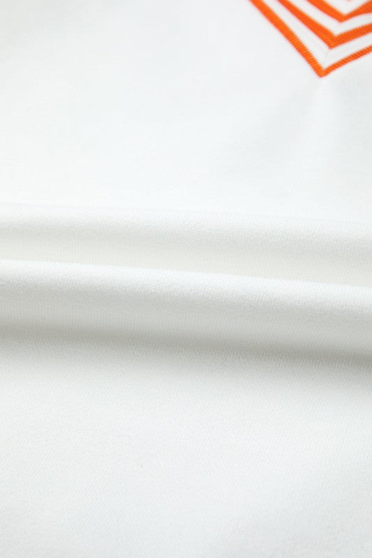 Stripe Patchwork V-Neck Drop Shoulder Top