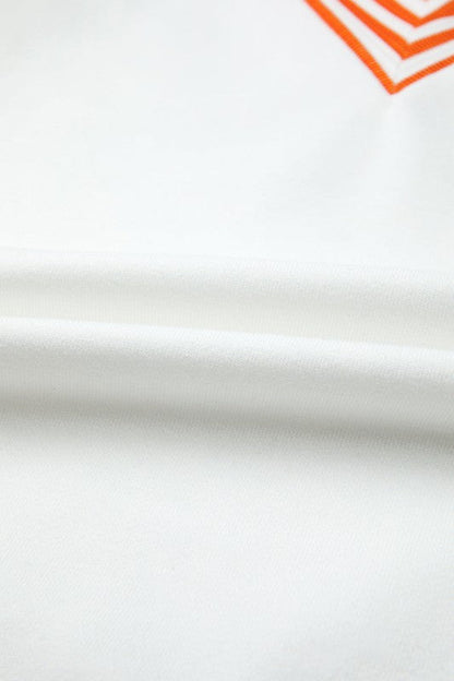 Stripe Patchwork V-Neck Drop Shoulder Top