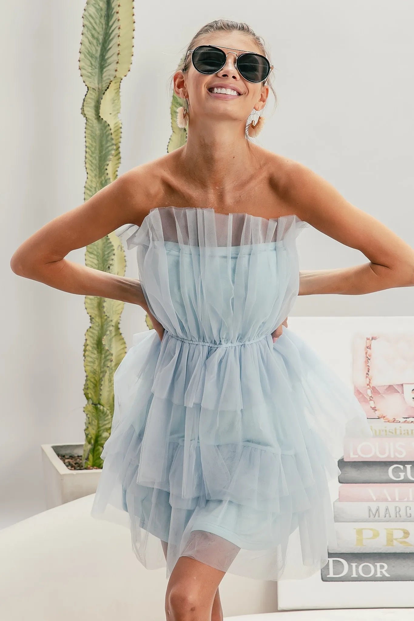 BiBi Sleeveless Layered Organza Dress