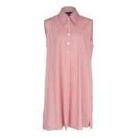 Italian Cotton Red Stripe Sleeveless Dress – Elegant Summer Dress