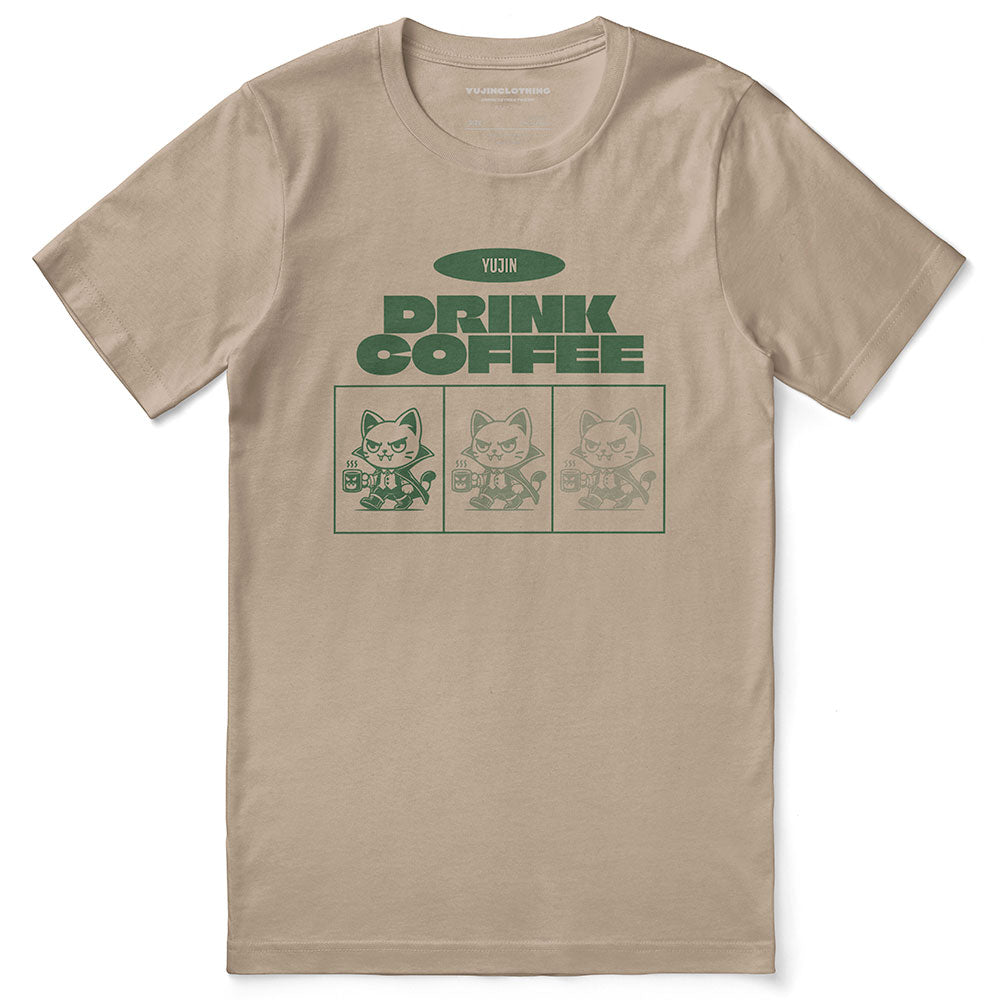 Drink Coffee Cat T-Shirt - Lolomo!