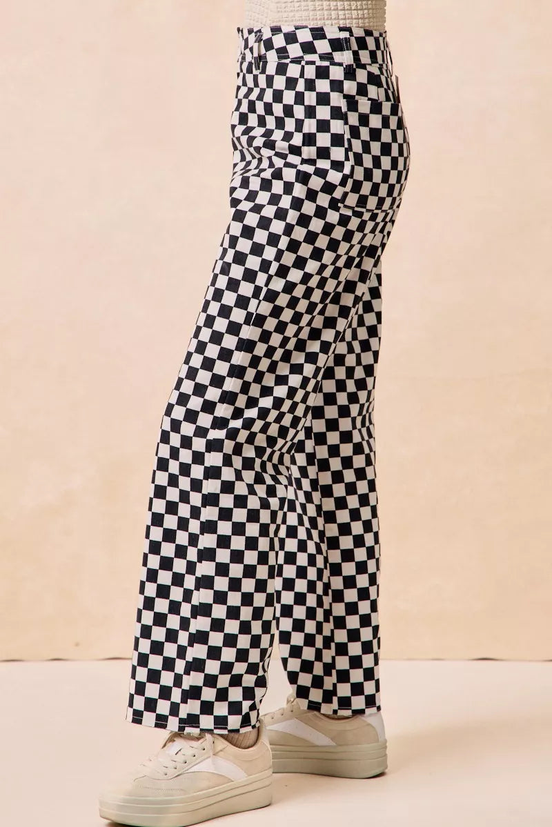 BiBi Gameday Theme Checkered Printed Pants