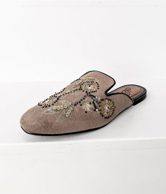 Floral Island Flats in Taupe