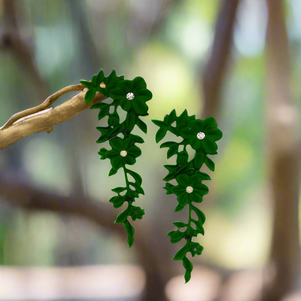 Blooming Glamour Earrings–Elegant Floral Statement