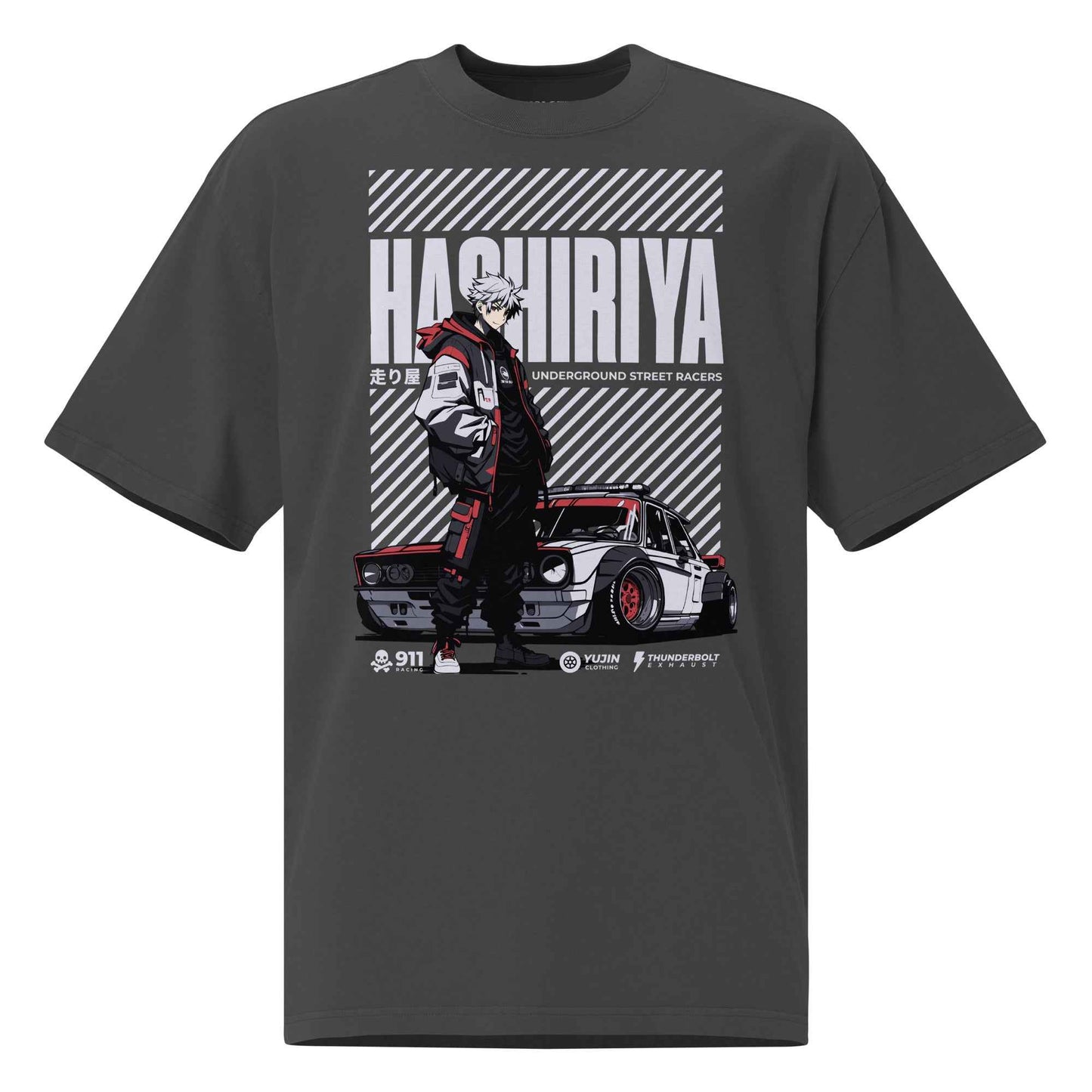 Hashiriya Oversized Faded Car T-Shirt