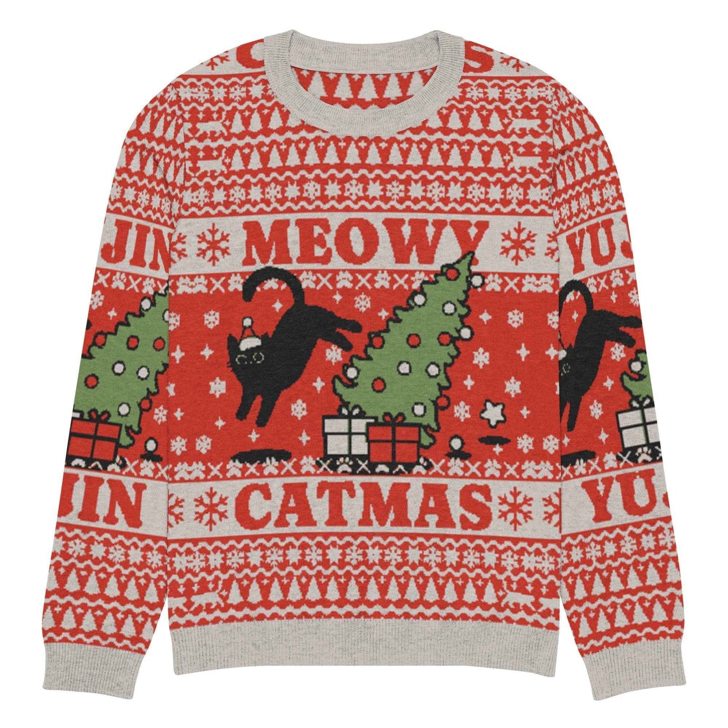 Meowy Catmas Cat Christmas Ugly Sweatshirt