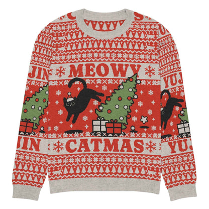 Meowy Catmas Cat Christmas Ugly Sweatshirt