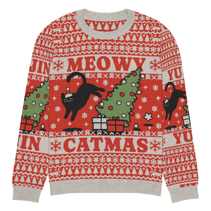 Meowy Catmas Cat Christmas Ugly Sweatshirt