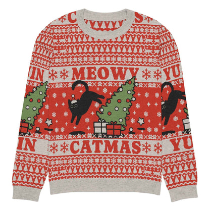 Meowy Catmas Cat Christmas Ugly Sweatshirt