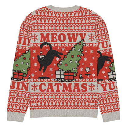 Meowy Catmas Cat Christmas Ugly Sweatshirt