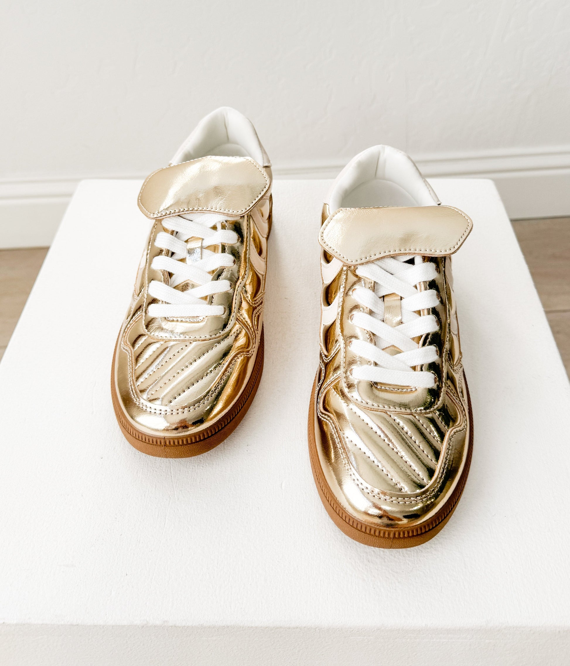 Milan Metallic Sneaker in Gold