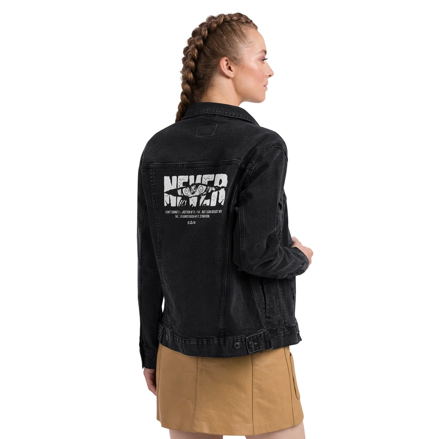 Never Give Up Denim Jacket - Lolomo!