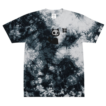 T-shirt tie-dye motif tête de mort et chat