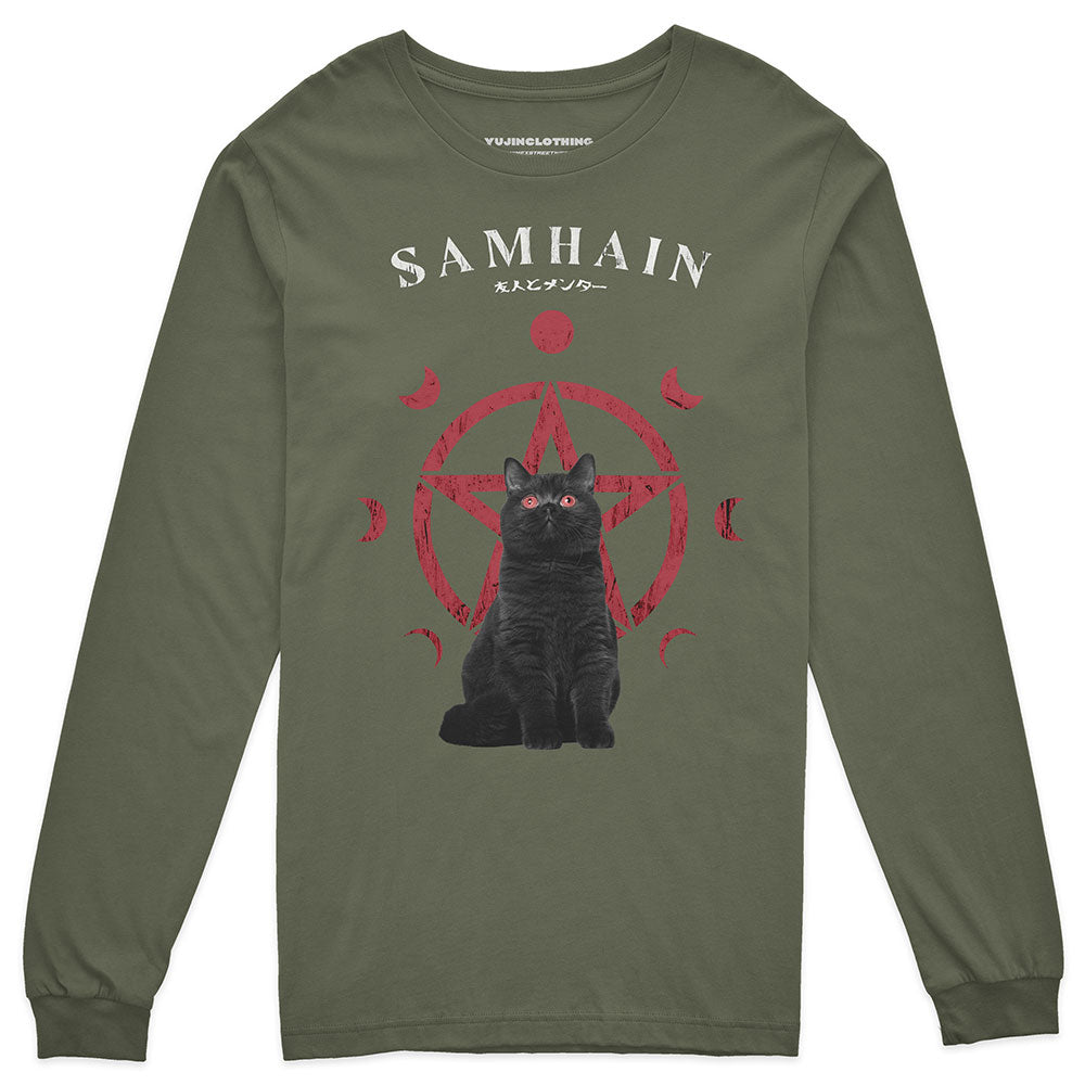 Samhain Cat Long Sleeve T-Shirt - Lolomo!