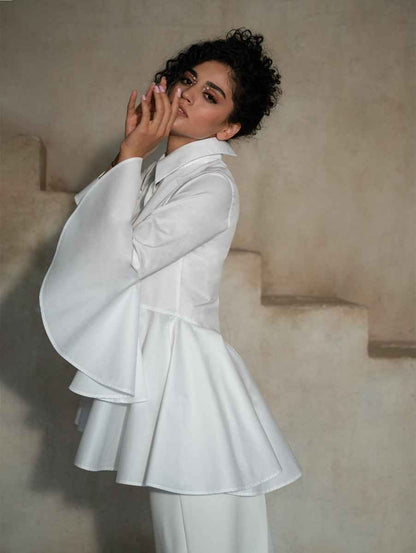 Sesta Italian Design White Gabardine Shirt