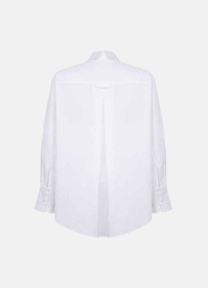 Settima Ruffled White Organic Cotton Shirt