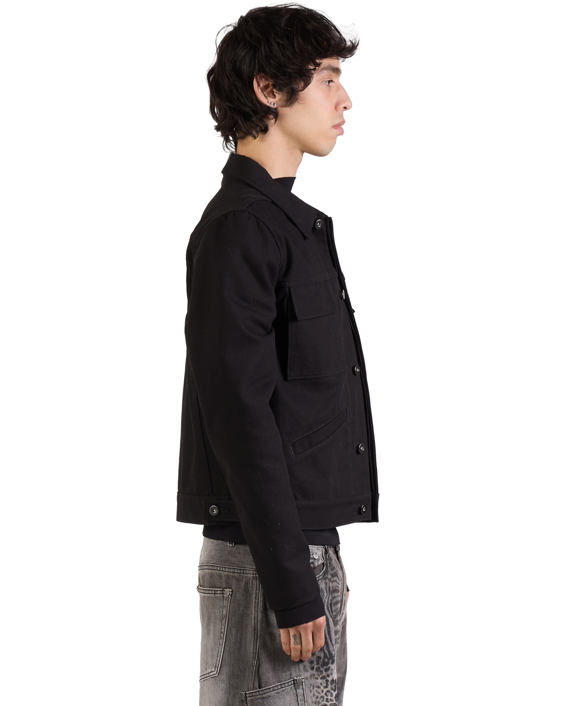 BLACK UTILITY WORK JACKET