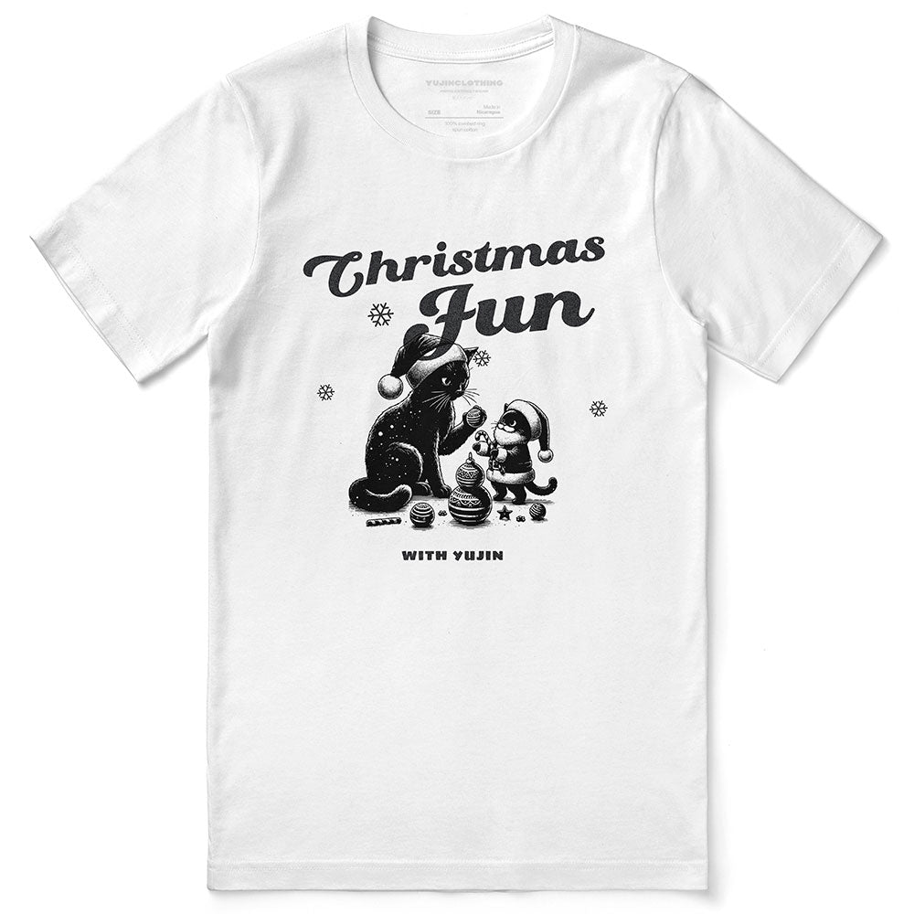 T-shirt amusant de Noël avec chat