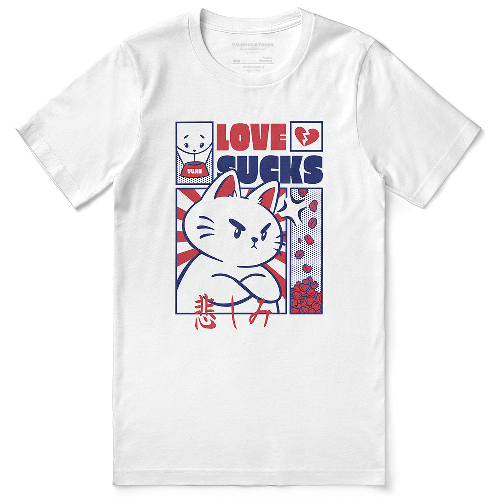 T-shirt Love Sucks Cat